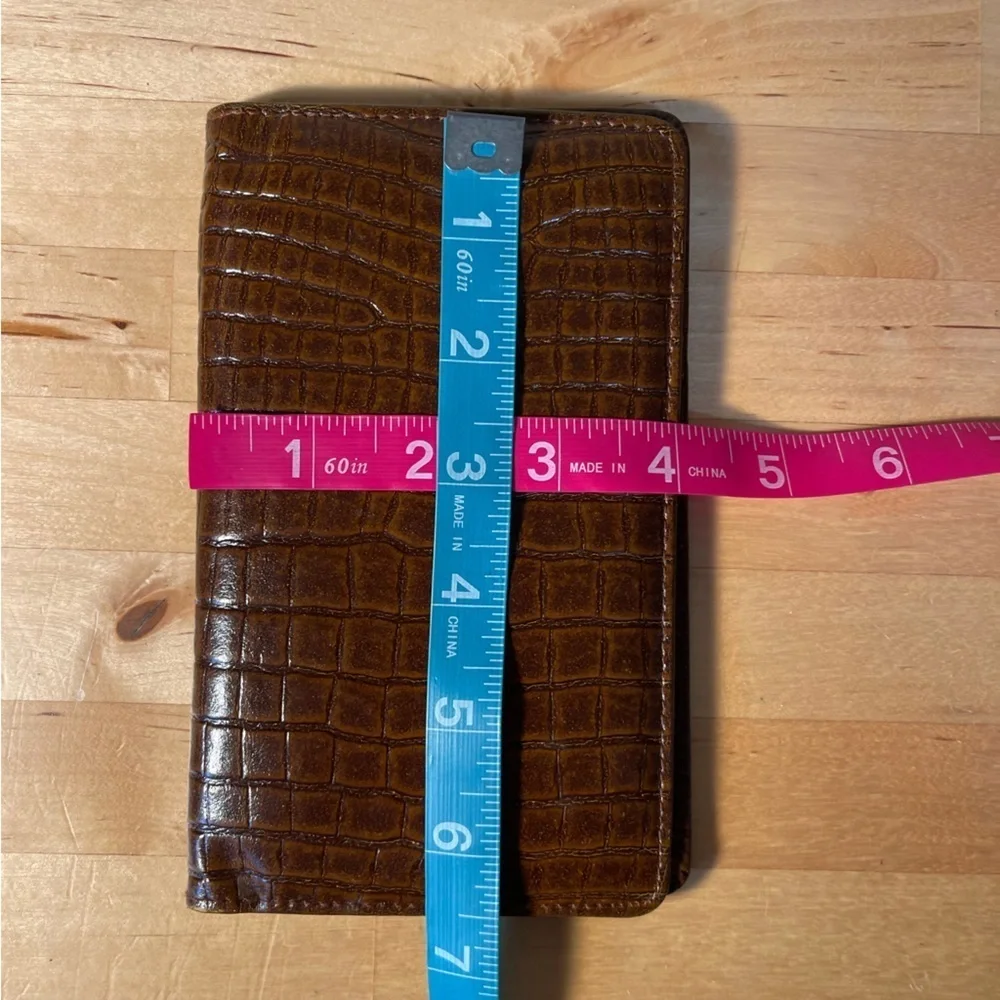 Buxton croc embossed leather passport wallet